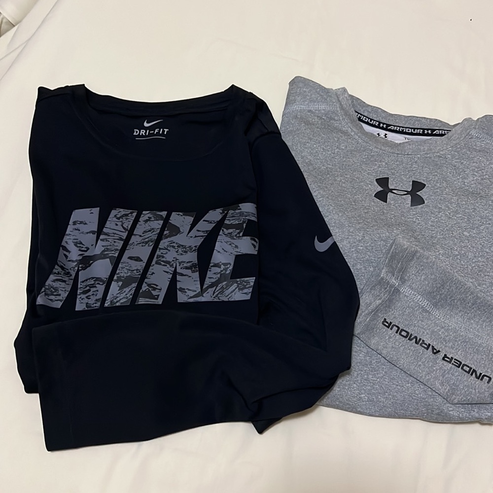 Nike Dri-Fit shirt size Medium and Under Armor fitted Young LRG